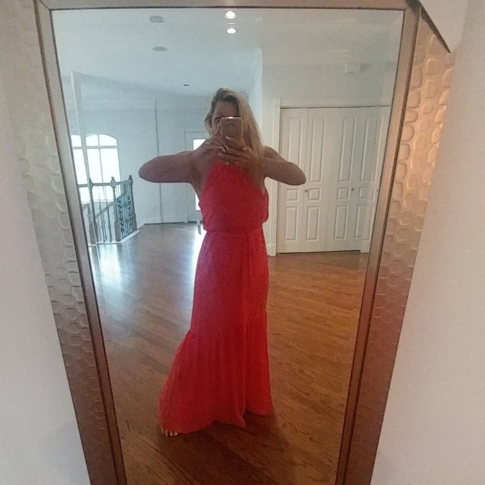 Gorgeous Orange Jessica Simpson Maxi Dress